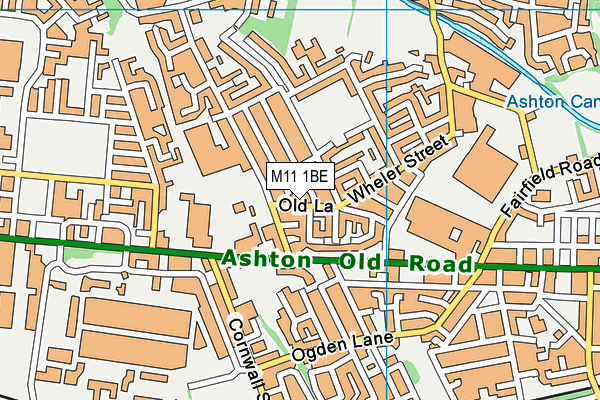 M11 1BE map - OS VectorMap District (Ordnance Survey)