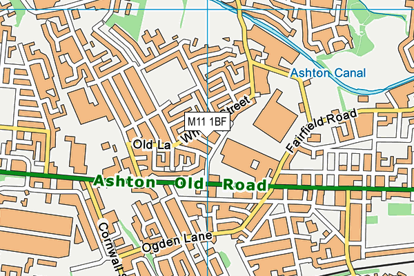 M11 1BF map - OS VectorMap District (Ordnance Survey)