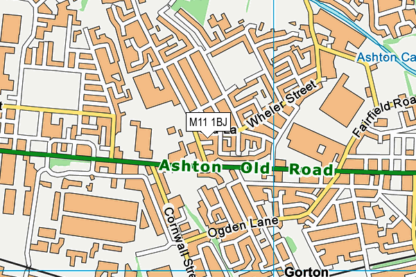 M11 1BJ map - OS VectorMap District (Ordnance Survey)