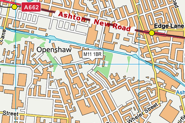 M11 1BR map - OS VectorMap District (Ordnance Survey)