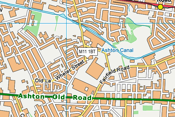 M11 1BT map - OS VectorMap District (Ordnance Survey)