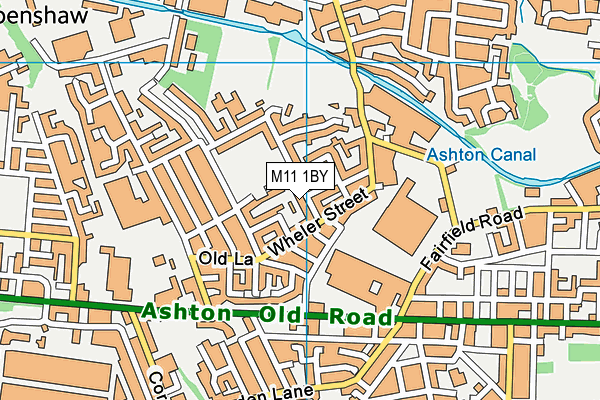 M11 1BY map - OS VectorMap District (Ordnance Survey)