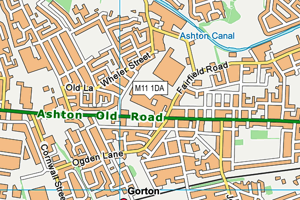 The Gym Group (Manchester Ashton Old Road) map (M11 1DA) - OS VectorMap District (Ordnance Survey)