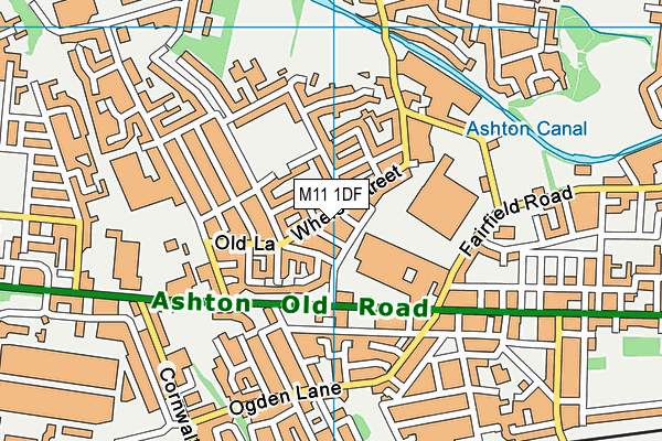 M11 1DF map - OS VectorMap District (Ordnance Survey)