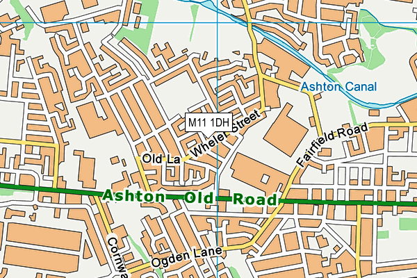 M11 1DH map - OS VectorMap District (Ordnance Survey)