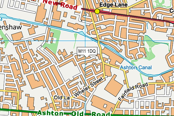 M11 1DQ map - OS VectorMap District (Ordnance Survey)