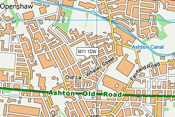 M11 1DW map - OS VectorMap District (Ordnance Survey)