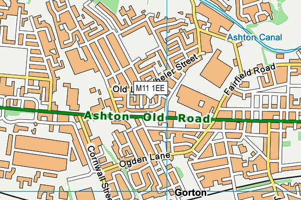 M11 1EE map - OS VectorMap District (Ordnance Survey)