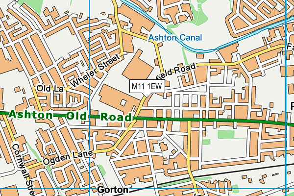 M11 1EW map - OS VectorMap District (Ordnance Survey)