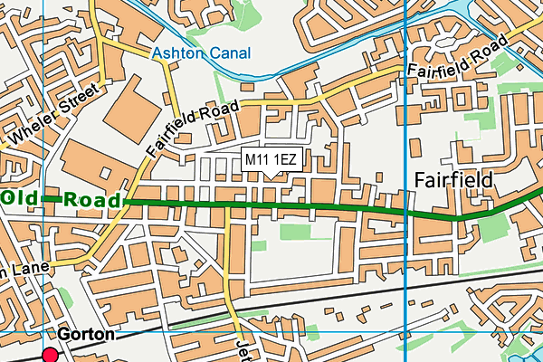 M11 1EZ map - OS VectorMap District (Ordnance Survey)