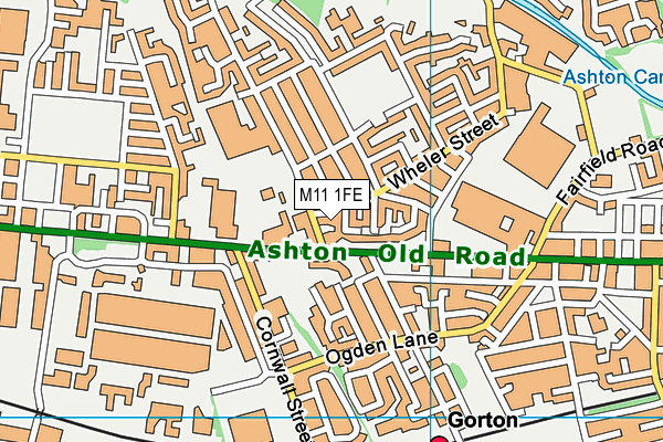 M11 1FE map - OS VectorMap District (Ordnance Survey)