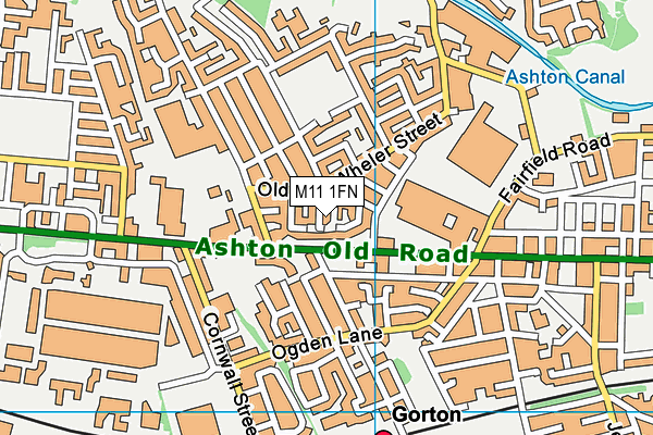 M11 1FN map - OS VectorMap District (Ordnance Survey)