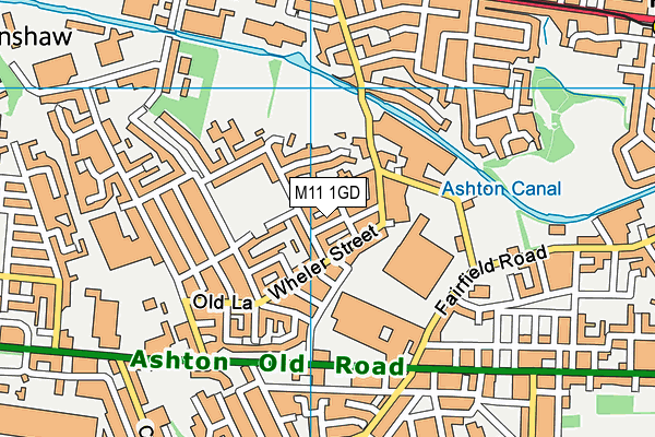 M11 1GD map - OS VectorMap District (Ordnance Survey)