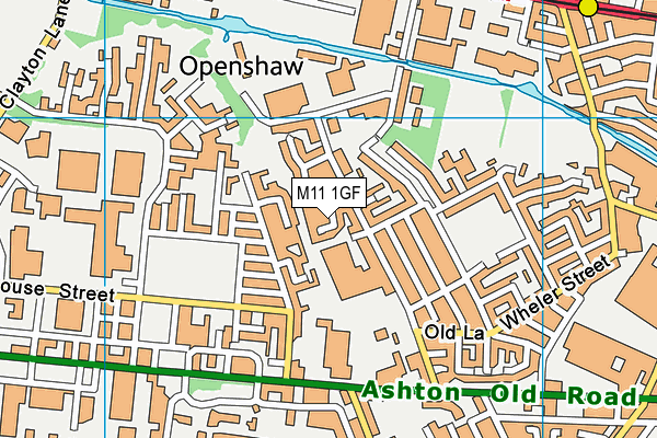 M11 1GF map - OS VectorMap District (Ordnance Survey)