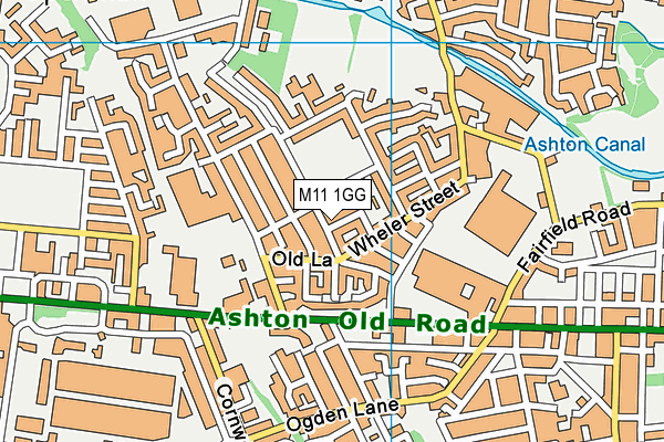 M11 1GG map - OS VectorMap District (Ordnance Survey)