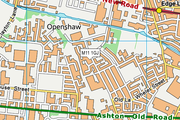M11 1GJ map - OS VectorMap District (Ordnance Survey)