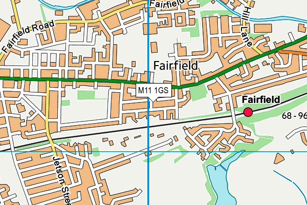 M11 1GS map - OS VectorMap District (Ordnance Survey)