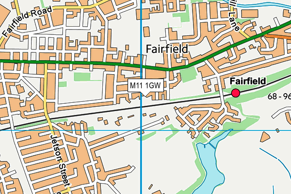 M11 1GW map - OS VectorMap District (Ordnance Survey)