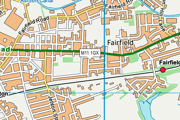 M11 1GX map - OS VectorMap District (Ordnance Survey)