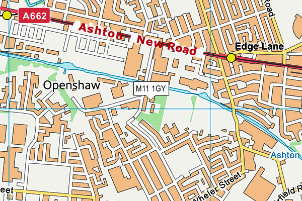 M11 1GY map - OS VectorMap District (Ordnance Survey)