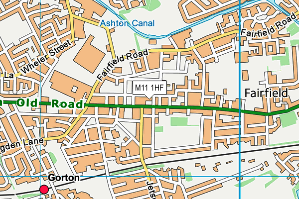 M11 1HF map - OS VectorMap District (Ordnance Survey)