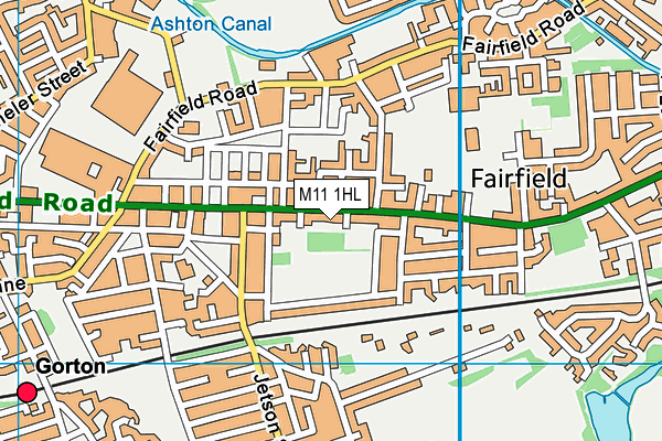 M11 1HL map - OS VectorMap District (Ordnance Survey)