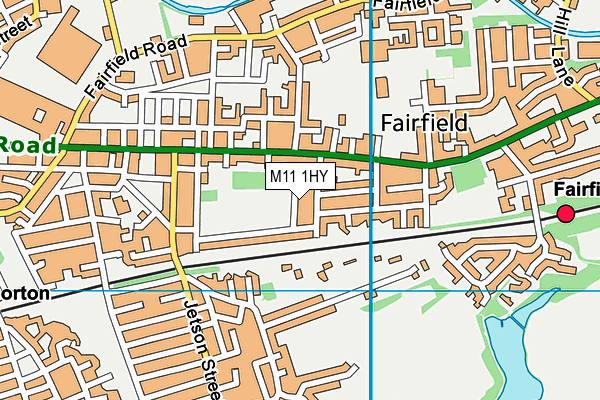 M11 1HY map - OS VectorMap District (Ordnance Survey)