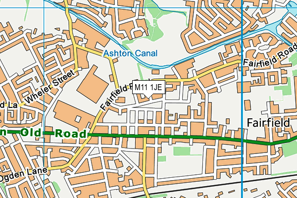 M11 1JE map - OS VectorMap District (Ordnance Survey)