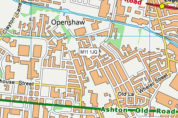 M11 1JQ map - OS VectorMap District (Ordnance Survey)