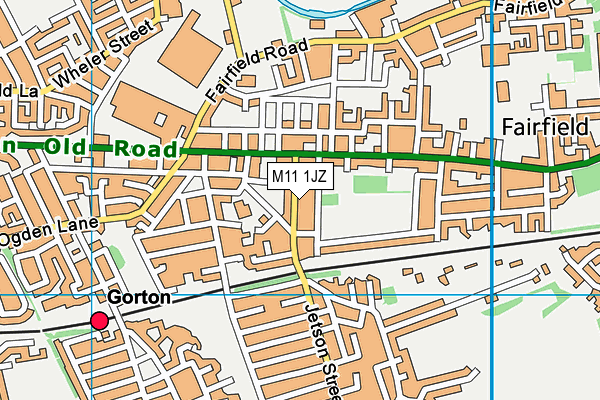 M11 1JZ map - OS VectorMap District (Ordnance Survey)