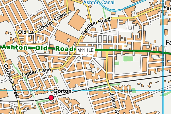 M11 1LE map - OS VectorMap District (Ordnance Survey)