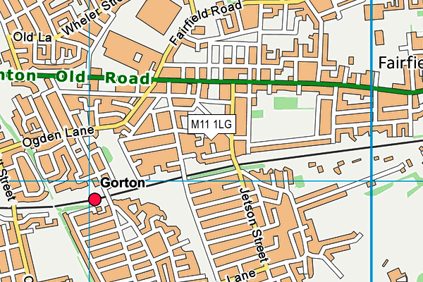 M11 1LG map - OS VectorMap District (Ordnance Survey)