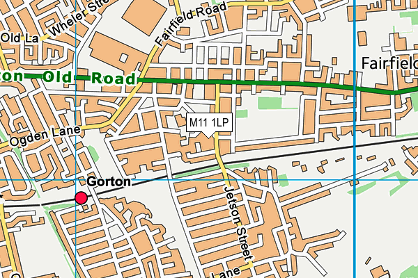 M11 1LP map - OS VectorMap District (Ordnance Survey)