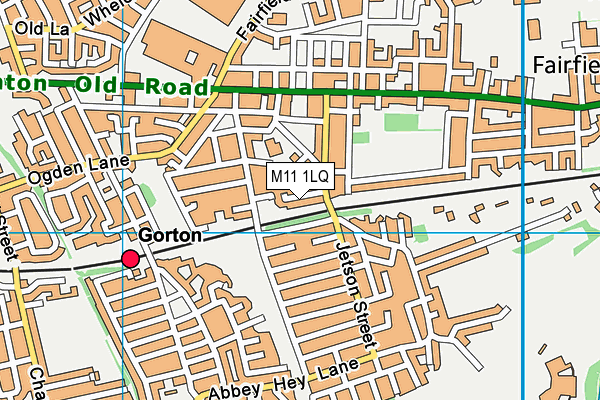 M11 1LQ map - OS VectorMap District (Ordnance Survey)