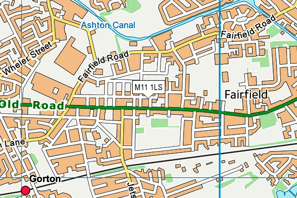 M11 1LS map - OS VectorMap District (Ordnance Survey)