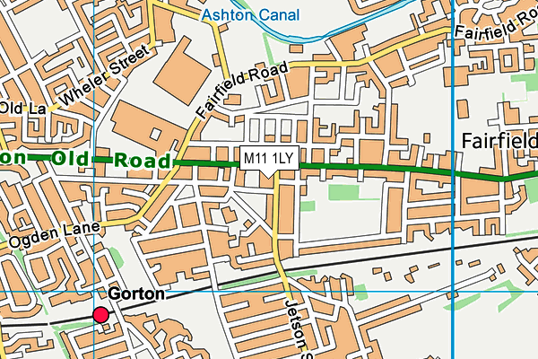 M11 1LY map - OS VectorMap District (Ordnance Survey)