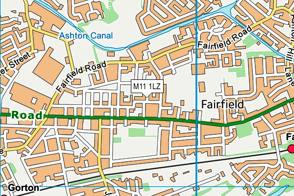 M11 1LZ map - OS VectorMap District (Ordnance Survey)