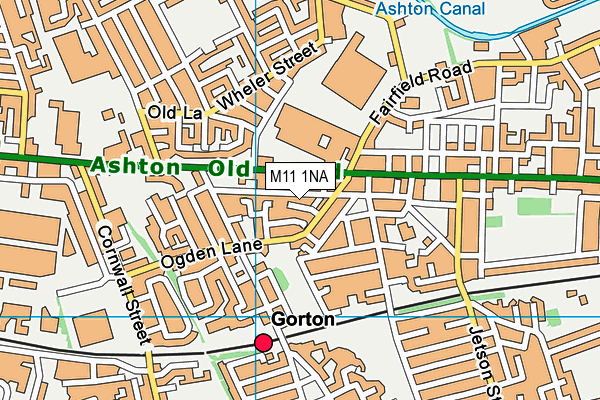 M11 1NA map - OS VectorMap District (Ordnance Survey)