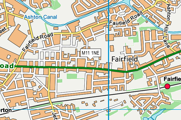 M11 1NE map - OS VectorMap District (Ordnance Survey)