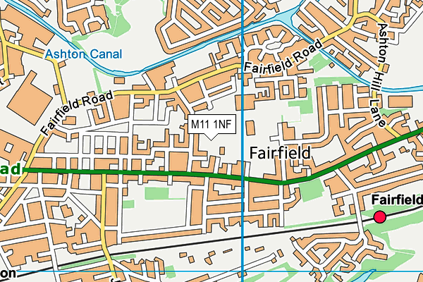 M11 1NF map - OS VectorMap District (Ordnance Survey)