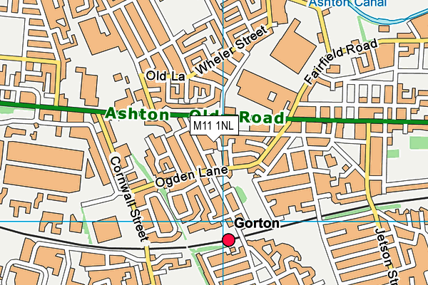 M11 1NL map - OS VectorMap District (Ordnance Survey)