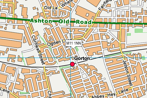 M11 1NN map - OS VectorMap District (Ordnance Survey)