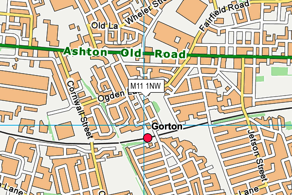 M11 1NW map - OS VectorMap District (Ordnance Survey)