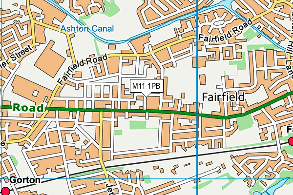 M11 1PB map - OS VectorMap District (Ordnance Survey)