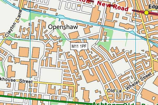 M11 1PF map - OS VectorMap District (Ordnance Survey)