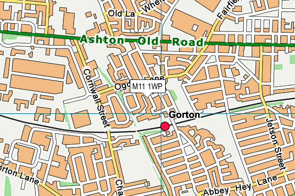 M11 1WP map - OS VectorMap District (Ordnance Survey)