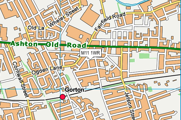 M11 1WR map - OS VectorMap District (Ordnance Survey)