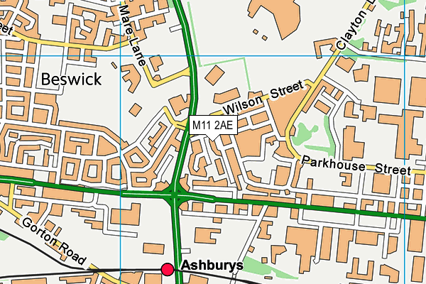 M11 2AE map - OS VectorMap District (Ordnance Survey)