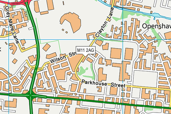 M11 2AG map - OS VectorMap District (Ordnance Survey)