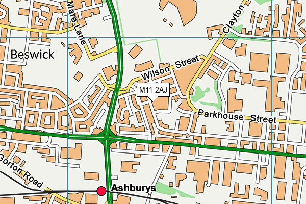 M11 2AJ map - OS VectorMap District (Ordnance Survey)